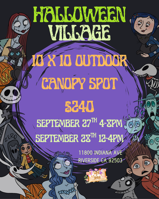 Halloween Village 2 day Crafter/packaged food 10x10 canopy outdoor