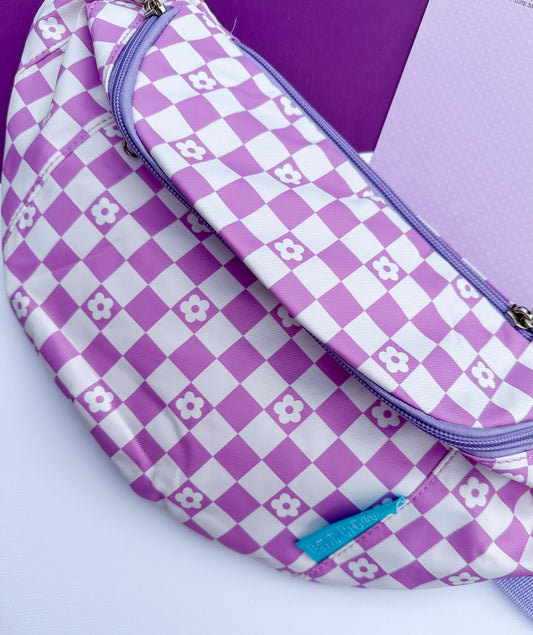 PURPLE FLORALS PLUS FANNY PACK