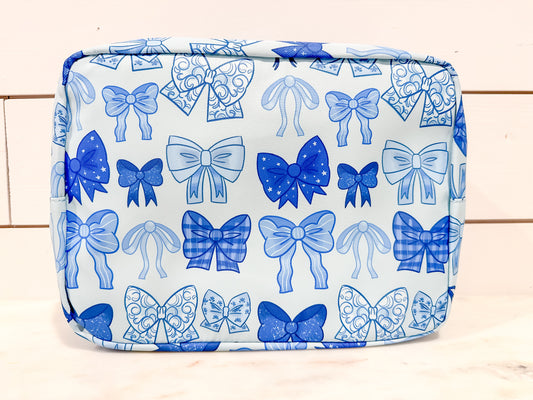 BLUE BOWS COSMETIC BAG